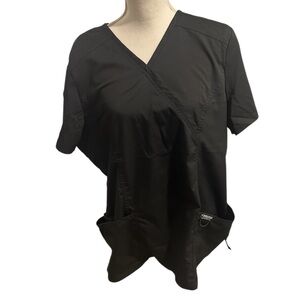 {Cherokee} Women’s Mock Wrap Black Scrub Top
